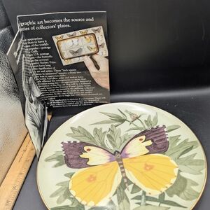 Vintage Bennington LE #6069  Postal Butterfly Plate - Calias Eurydice / Stanley